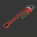 Red Metal Adjustable Wrench Hardware Tool for Repair and Tightening Work