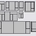 Multiple Framed Window Panels Showing City Day And Night Urban Scenes