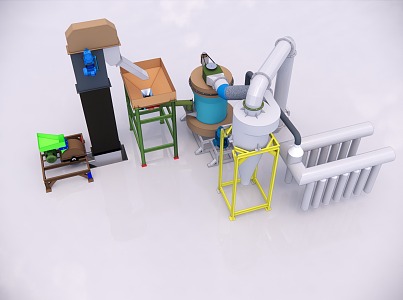 Lapping Machine System Combination 3d model