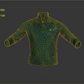 Green High Neck Half Zipper Knitted Sweater With Long Sleeves And Front Logo