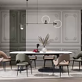Modern Dining Table and Chair Combination 3d model