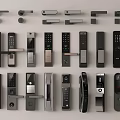 Various Modern Door Locks With Keypad Fingerprint And Handle Designs 3d model