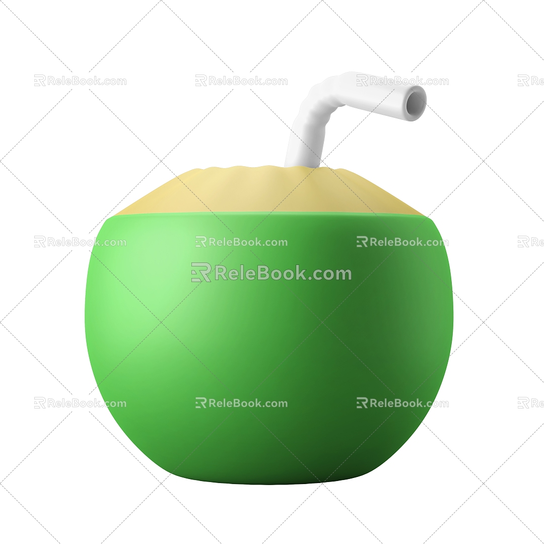 Modern Coconut Coconut Drink Cartoon Coconut Drink 3d model