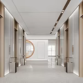 Elegant Modern Elevator Lobby With Sleek Elevators And Decorative Details