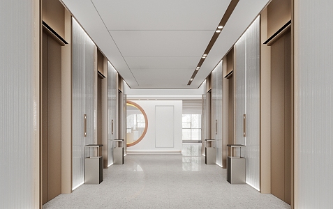 Office elevator hall 3d model