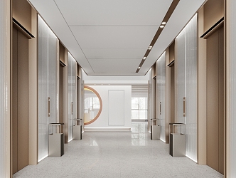 Office elevator hall 3d model