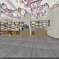 Traditional Asian Restaurant Interior With Cherry Blossom Decor Lantern Pendant Lights And Wooden Tables