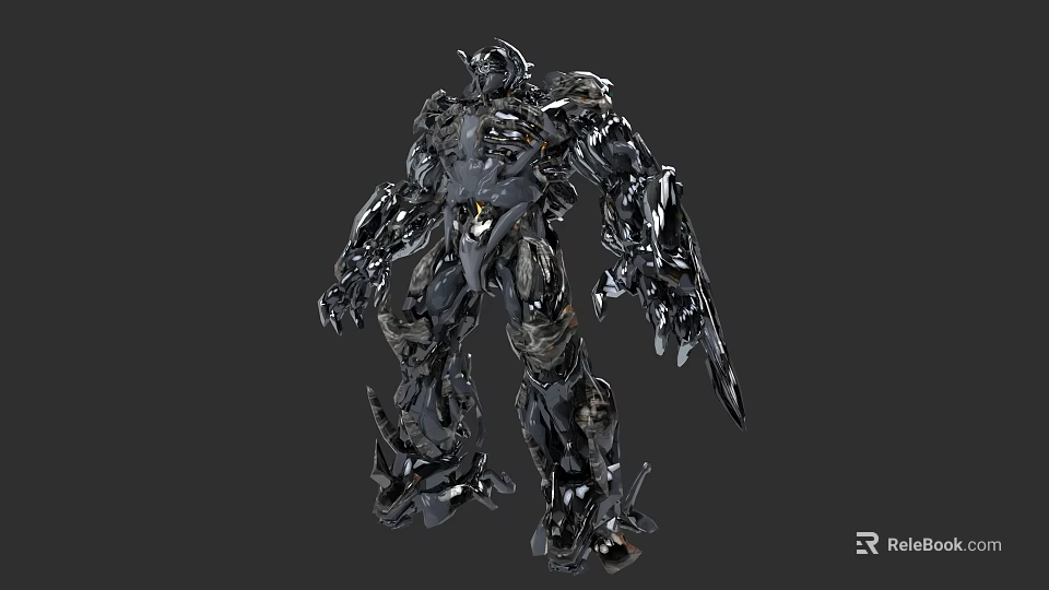 Game And Movie Robot Character With Metallic Mechanical Design Sharp Edges And Detailed Armor 3d model 