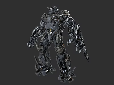 Game And Movie Robot Character With Metallic Mechanical Design Sharp Edges And Detailed Armor 3d model