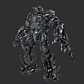 Game And Movie Robot Character With Metallic Mechanical Design Sharp Edges And Detailed Armor