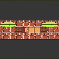 Pixel Game Character Jumping Near Mushroom On Brick Platforms With Question Mark Blocks 3d model