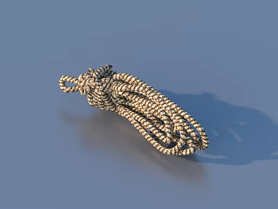 Handmade Braided Cotton Rope Knot Decorative Living Accessory with Textured Design 3d model