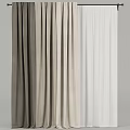 Soft Gray And White Linen Curtains For Modern Home Interior Window Treatment