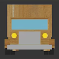 Wooden Toy Truck With Open Cargo Bed Colored Blocks Inside Blue Window And Yellow Headlights