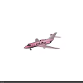 Pink Passenger Jet With Twin Engines Streamlined Fuselage Wings And Side Windows 3d model