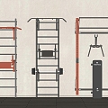 Modern fitness equipment combination indoor fitness rack 3d model