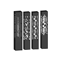 Modern Black Outdoor Pillar Lights with Intricate Cutout Patterns and Decorative Design