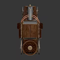 Vintage Wooden Steam-powered Carriage Featuring Large Spoked Wheels and Intricate Retro Design