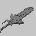 Hand painted chain saw dagger 3d model
