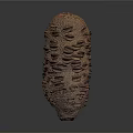 Detailed Organ Structure With Hair Like Protrusions And Natural Textured Surface