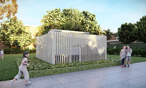 Modern Fence Civil Air Defense Entrance and Exit Porch Frame Sunshine Room Subway Entrance Basement Entrance Underground Passage Entrance 3d model