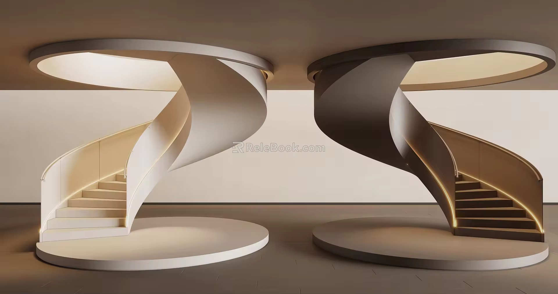 modern revolving staircase 3d model
