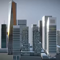 Modern Urban Skyscrapers With Glass Facades And Contemporary Architecture Design