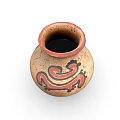 Traditional Terracotta Clay Vase With Red And Black Snake Like Patterns