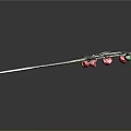 Ornate Silver Metal Hairpin With Decorative Leaves Red And Green Beads