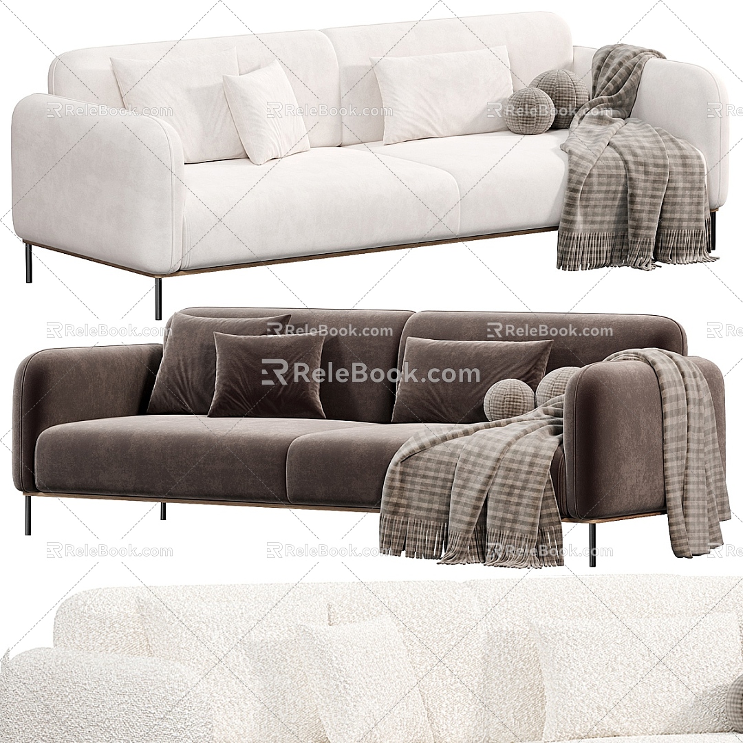 Modern double sofa 3d model