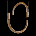 Modern Chandelier With Multiple Transparent Glass Rings And Gold Accents Hanging Design