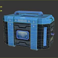 Blue Portable Camping Essential Device with Handle Digital Display and Ventilation Vents for Outdoor Activities