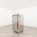 Professional Stainless Steel Kitchen Appliance With Red Stripe And Control Panel