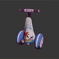 Kids Three Wheeled Scooter With Palm Tree Design And Blue White Wheels