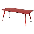 Red Modern Dining Table with Sleek Angular Legs and Contemporary Design 3d model