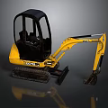 Yellow SANY 5018 Small Excavator With Black Cab And Crawler Tracks