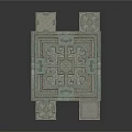 Traditional Stone Architecture With Intricate Carved Patterns And Four Cube Towers