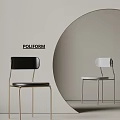 POLIFORM Modern Dining Chairs Black and White with Gold Silver Legs Minimalist Design 3d model