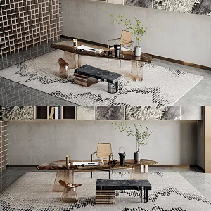 New Chinese Tea Table and Chair 3d model