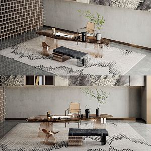 New Chinese Tea Table and Chair 3d model