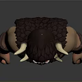 Muscular Horned Bearded 3D Character Model With Arm Guards Green Pants And Brown Boots