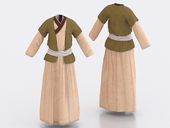 Coat Ancient Civilian Clothes Song Dynasty Clothes Ancient Civilian Clothes 3d model