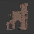 Ancient Stone Ruins 3D Model With Arches Vines And Weathered Structures 3d model