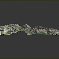 Natural Rock Formation With Green And Brown Textures On Reflective Surface