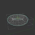 Low Poly Red Donut Design On Black Background With Geometric Shapes