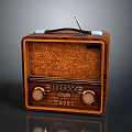 Vintage Electronic Radio Featuring Wooden Case Knobs Dial And Antenna
