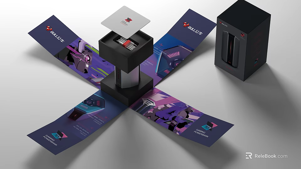 Innovative Bellitz Industrial Equipment Unfolded Packaging Display With Components And Design Elements 3d model 