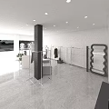 Modern Fashion Clothing Store With Glass Windows Mannequins And Interior Clothing Displays