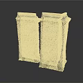 Traditional Architectural Stone Pillars With Cobblestone Surface Roof Like Top And Mossy Base