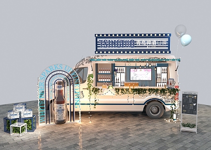 Net Red Vending Truck Selling Car Mobile Dining Car Retail Car Food Stall Fast Food Car Meichen Beer Dining Car Selling Wine House Beer Meichen Small Scene Milk Tea Hamburger Selling Car 3d model